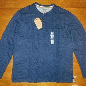 Weatherproof Heathered Blue Vintage Henley Long Sleeve Shirt